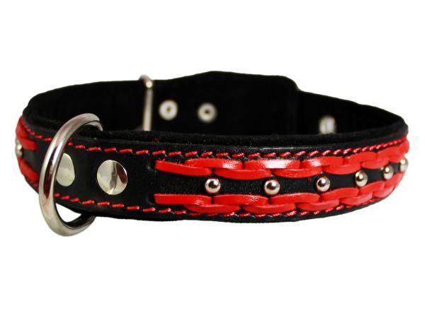 Leather Braided Studded Dog Collar