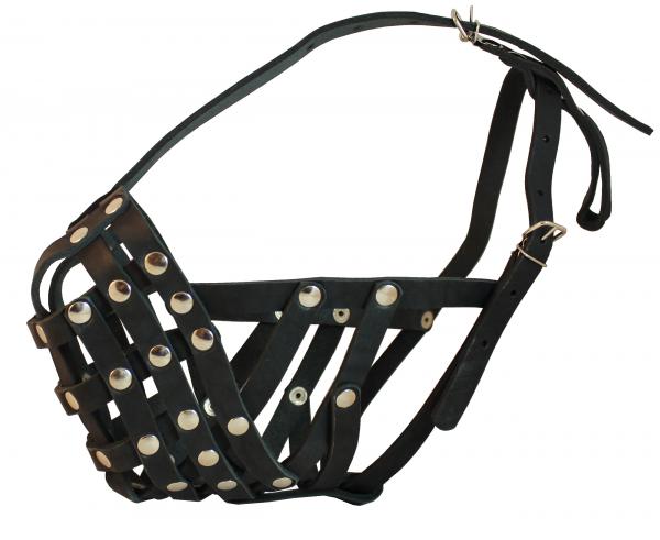 Secure Leather Mesh Basket Muzzle