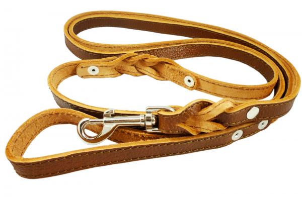 Genuine Leather Braided Dog Leash 8' long