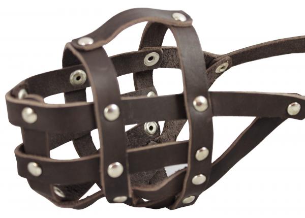 Real Leather Dog Basket Muzzle #104