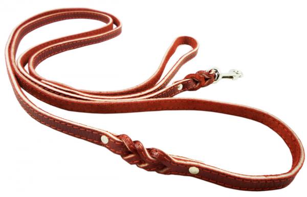 Genuine Leather Braided Dog Leash 6ft