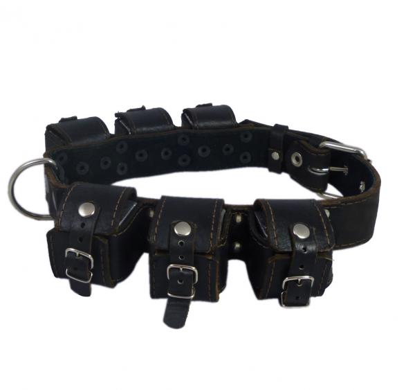 6lbs Genuine Leather Weighted Dog Collar