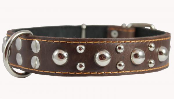 Real Leather Studded Dog Collar