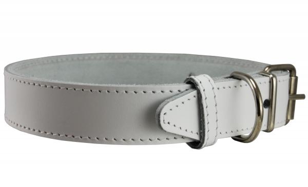 Genuine Leather Dog Collar, White
