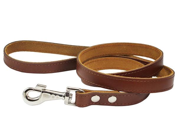 Genuine Leather Classic Dog Leash 4 Ft Long