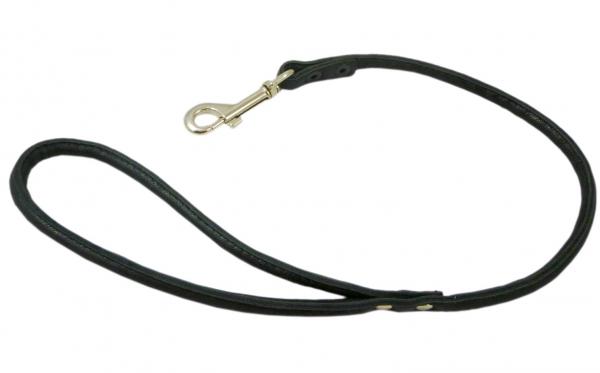 Round Real Rolled Leather Dog Short Leash 24