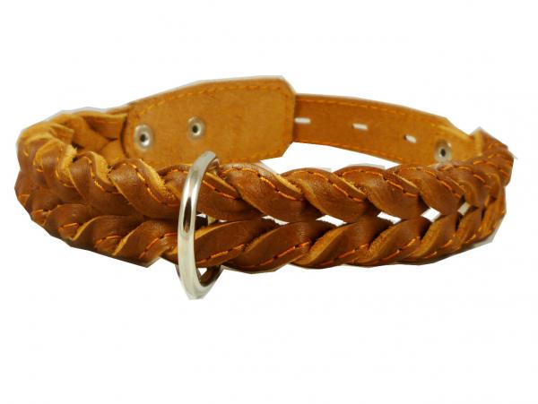 Genuine Leather Braided Dog Collar
