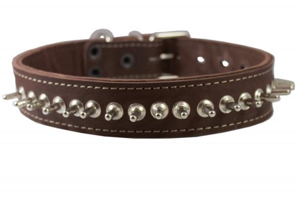 Thick Latigo Real Leather Spiked Dog Collar