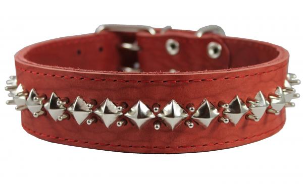 Latigo Leather Spiked Studded Dog Collar